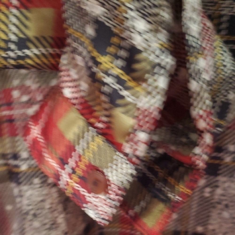 Michel Lerner Vintage Plaid Blouse Women's Red and Black Size 8 - Picture 5 of 8